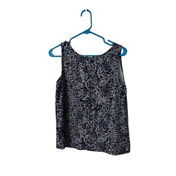 Tahari Lace V-Neck Pajama Top Navy Blue Large - Picture 4 of 4